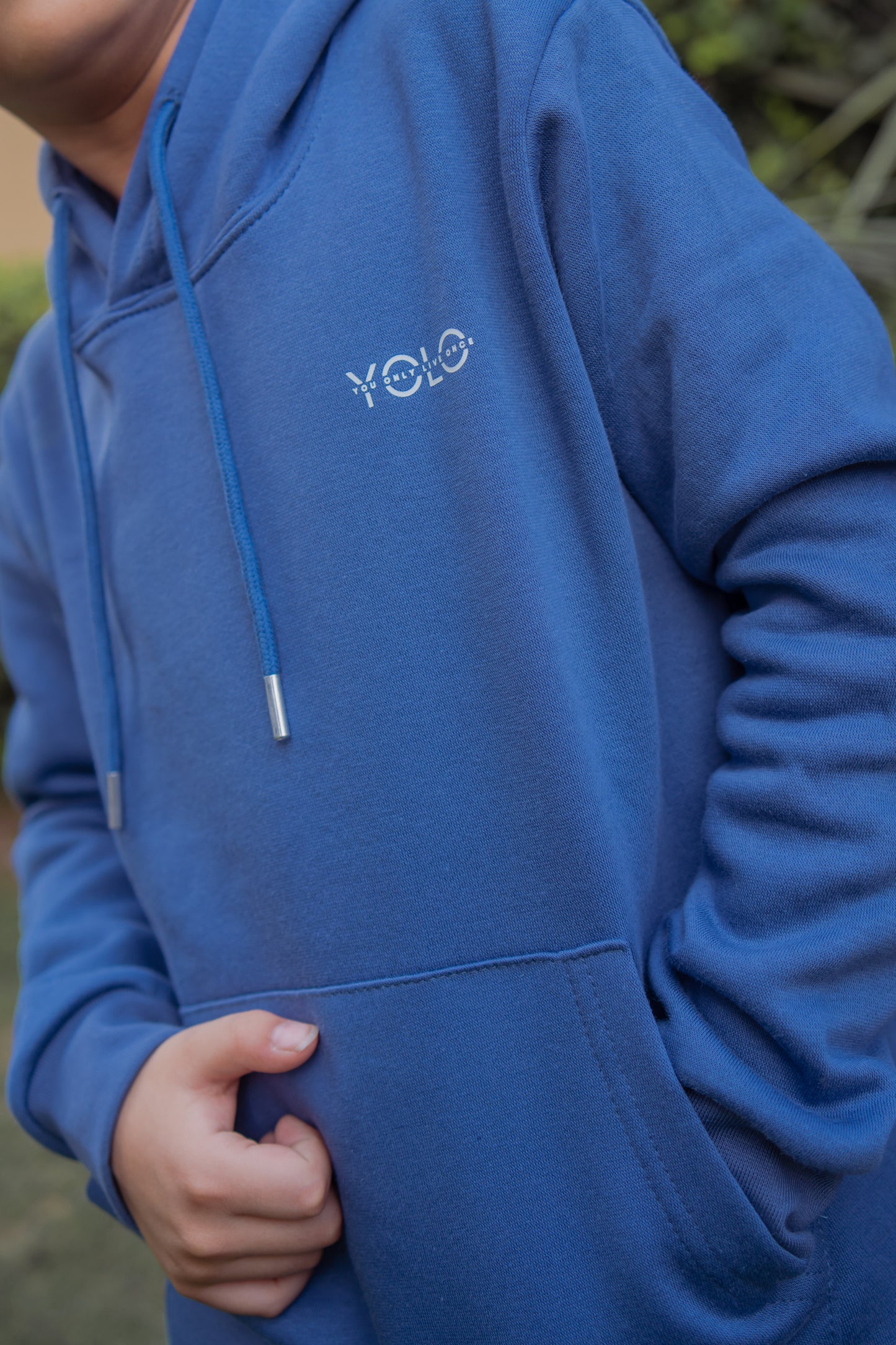 Blue-Grey Pullover Hoodie with Sweatpants