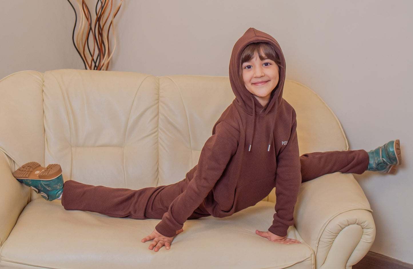 Caramel Brown Pullover with Sweatpants